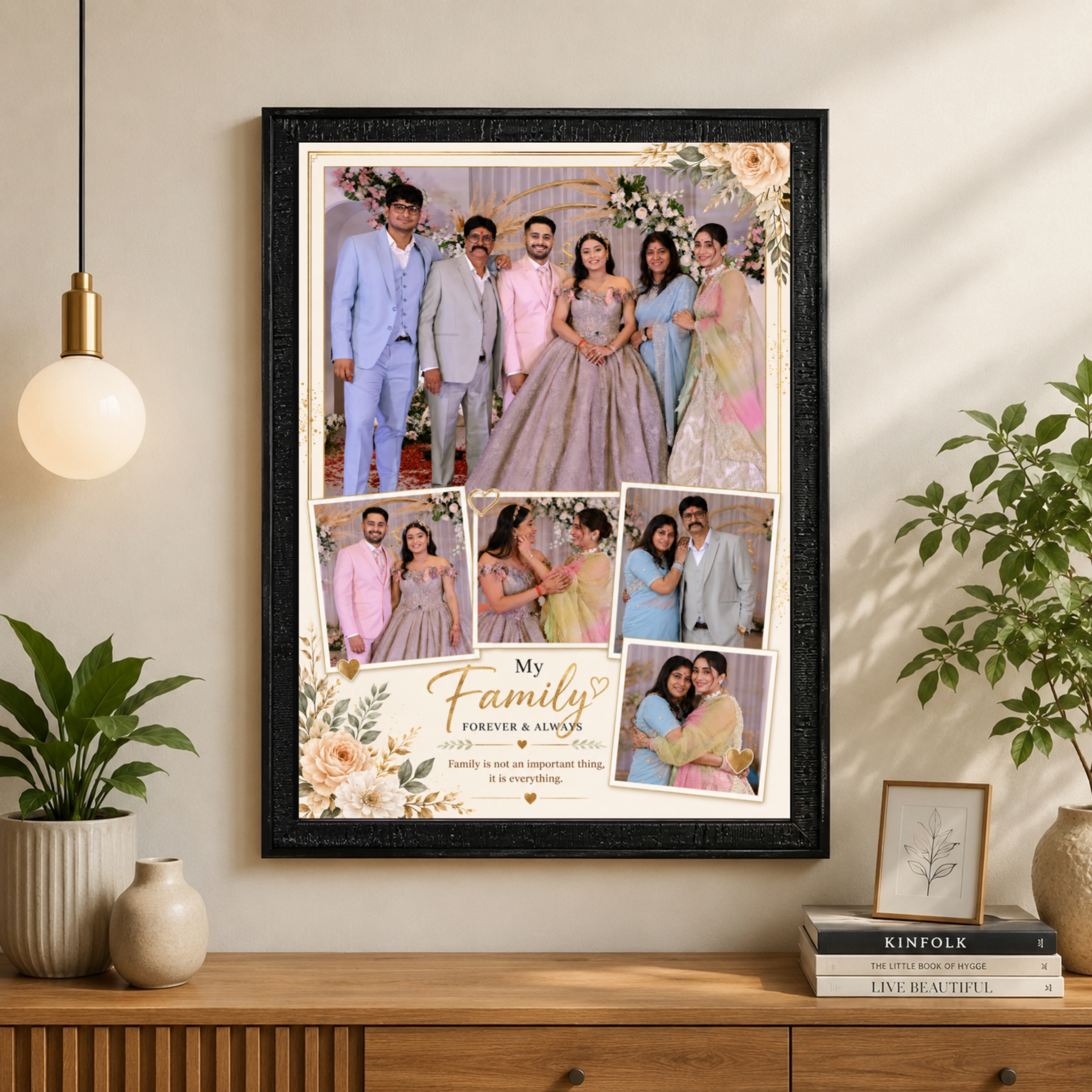 Personalized Family Photo Frame – Design 1 | Custom A4 Gift