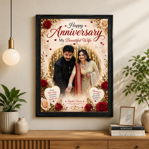 Anniversary Gift for Wife | Personalized A4 Photo Frame