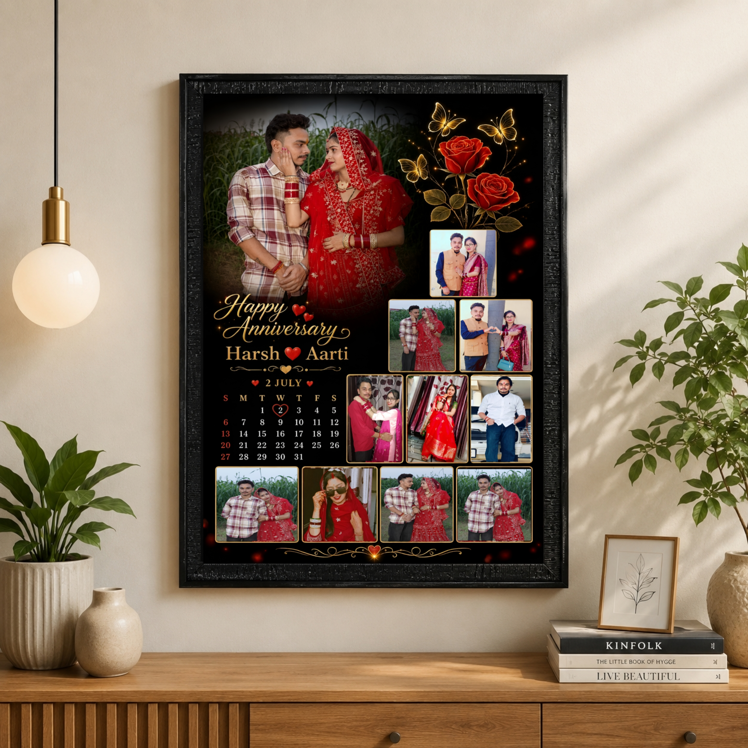 Personalized Anniversary Photo Frame | Custom A4 Gift
