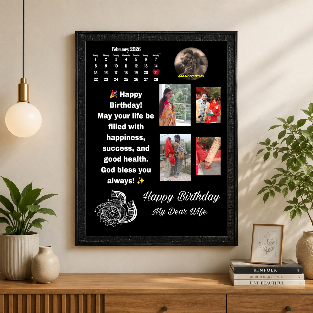 Birthday Gift for Wife | Personalized A4 Photo Frame