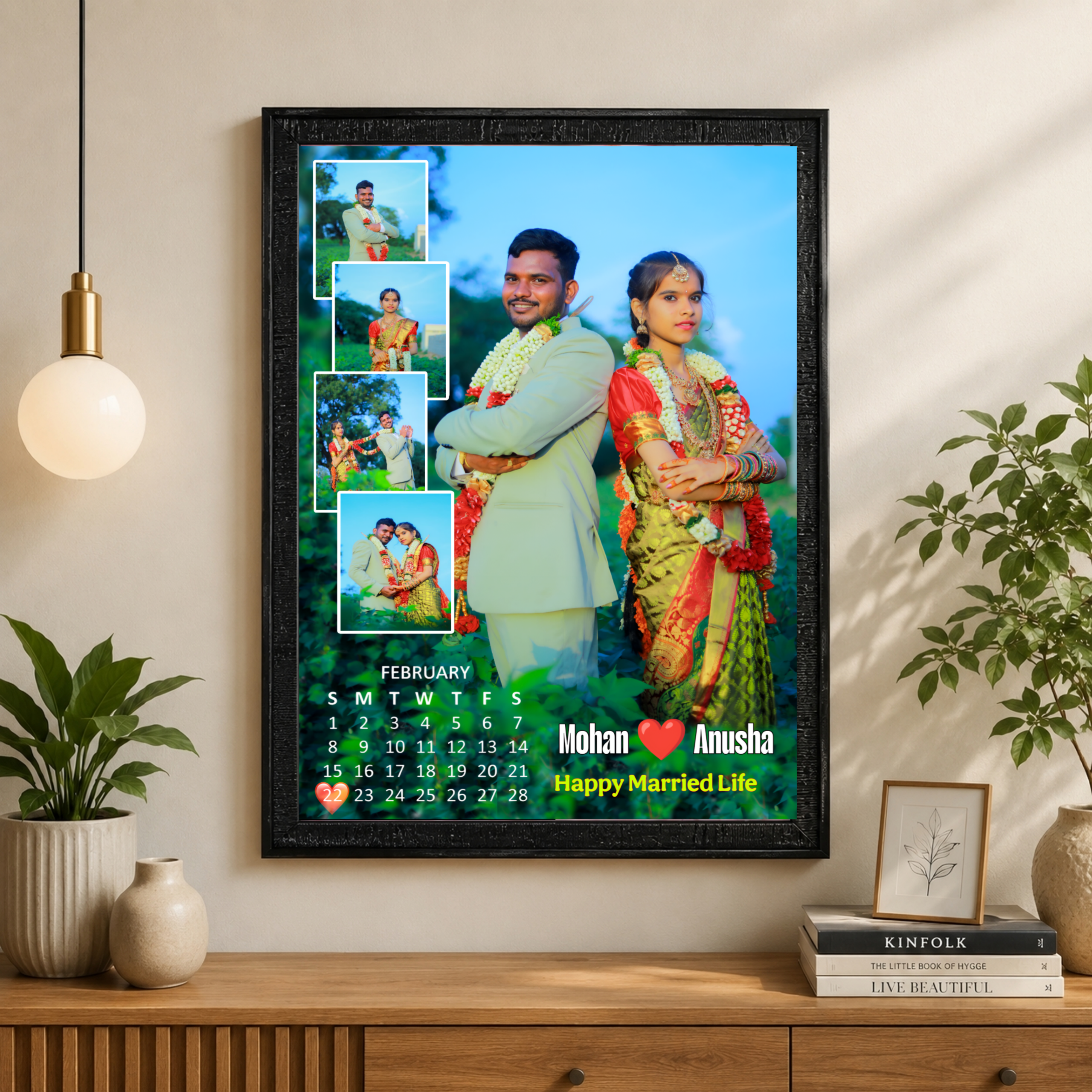 Personalized Wedding Photo Frame – Design 1 | Custom A4 Gift