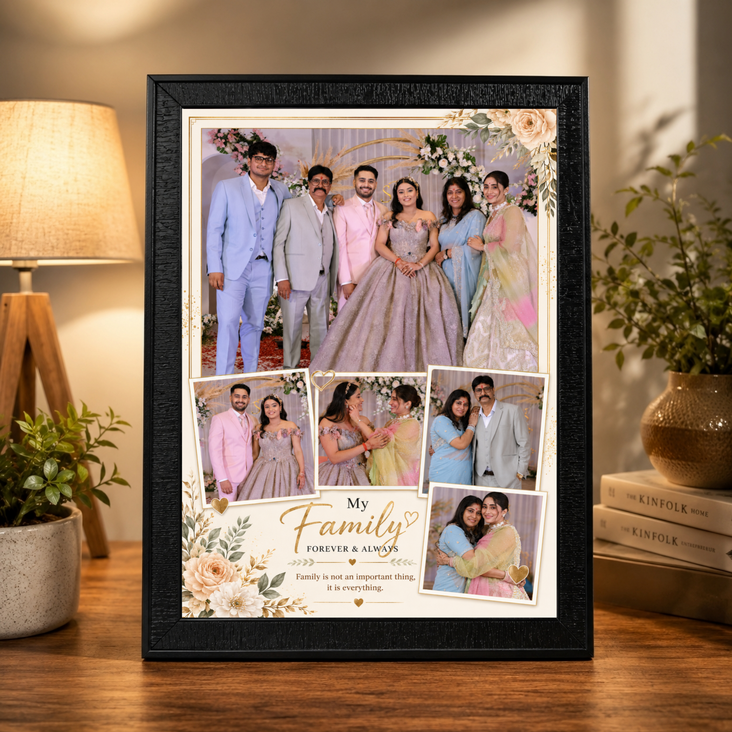 Personalized Family Photo Frame – Design 1 | Custom A4 Gift