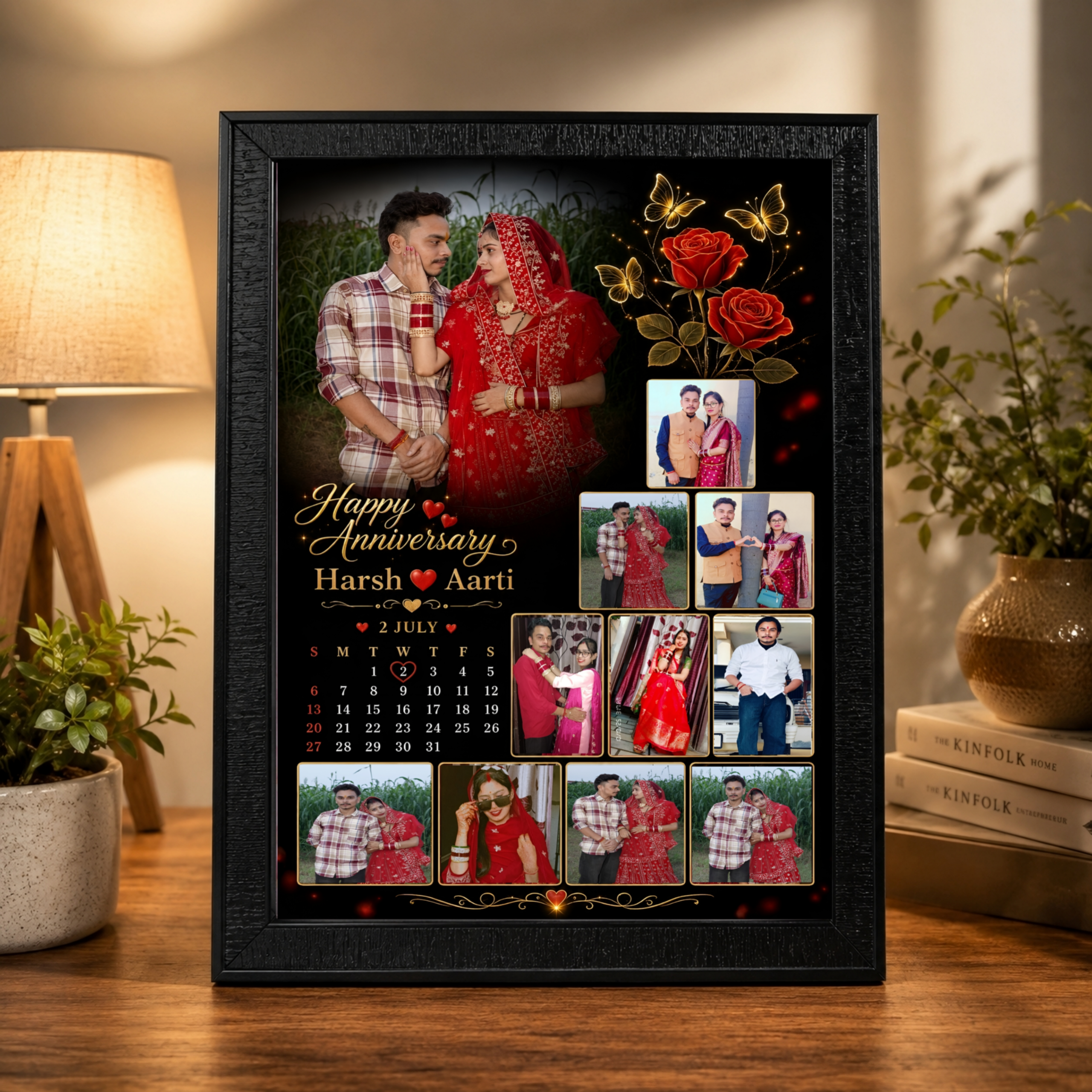 Personalized Anniversary Photo Frame | Custom A4 Gift