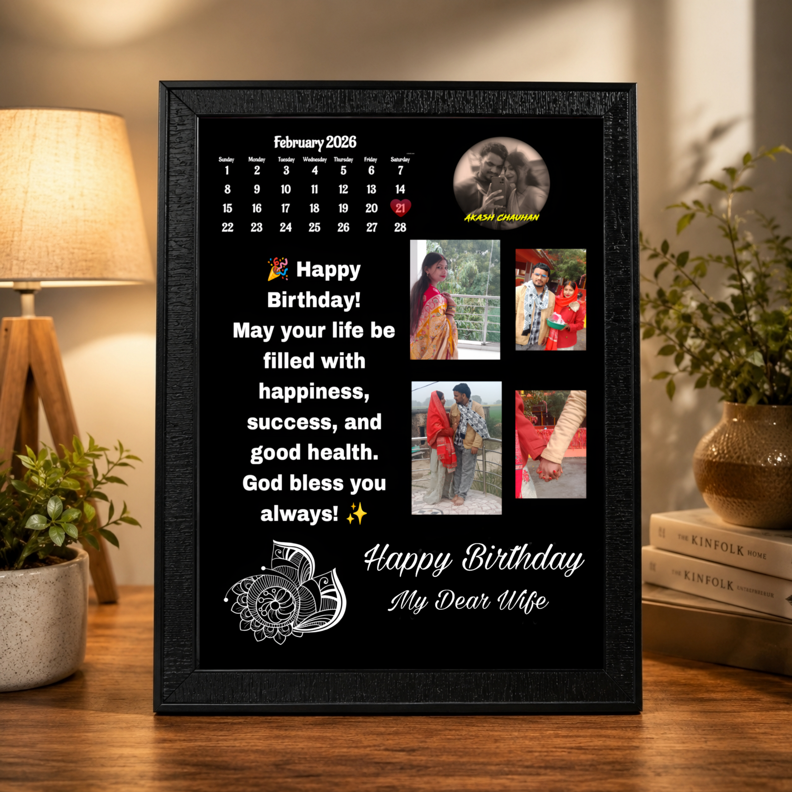 Birthday Gift for Wife | Personalized A4 Photo Frame