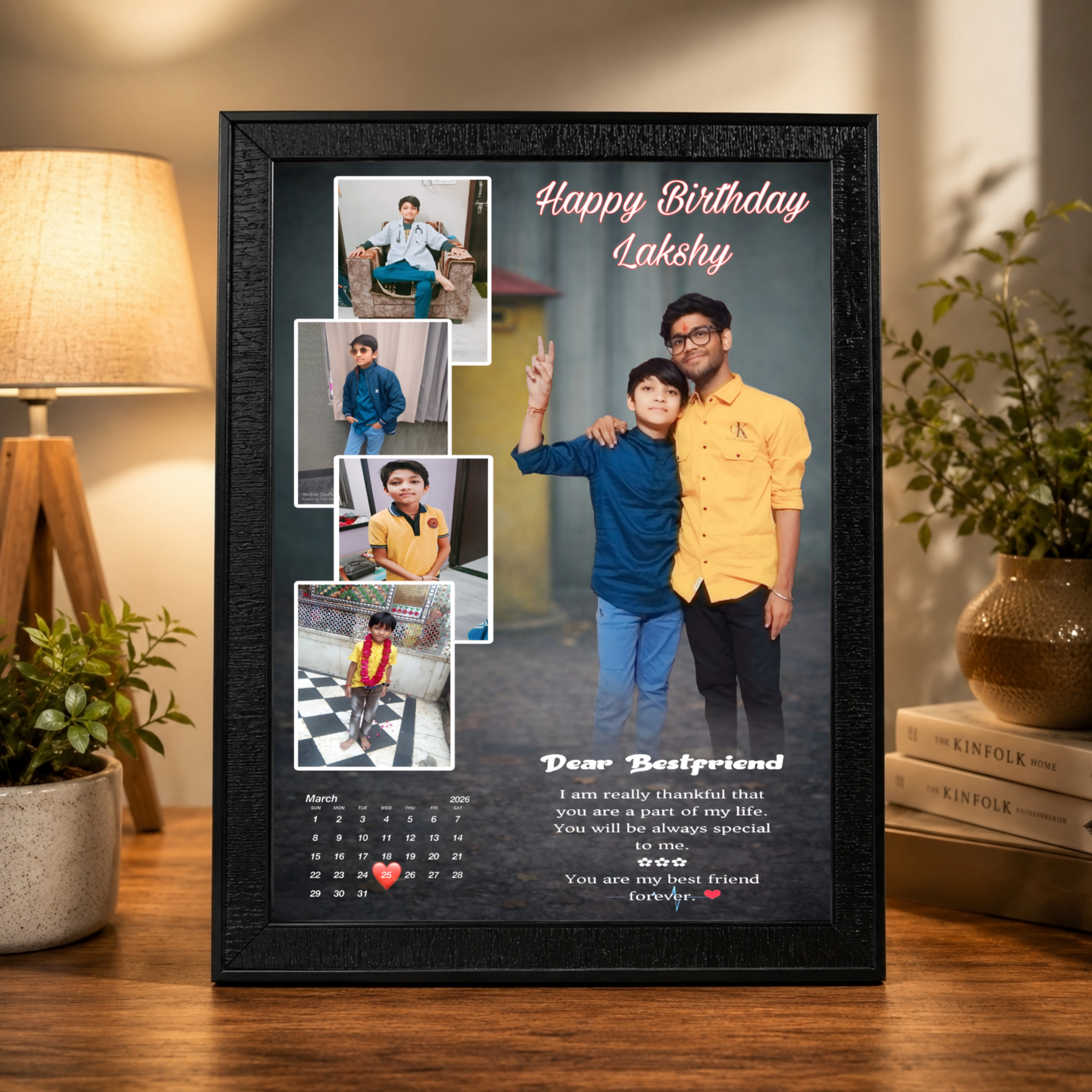 Birthday Gift for Best Friend | Personalized A4 Photo Frame