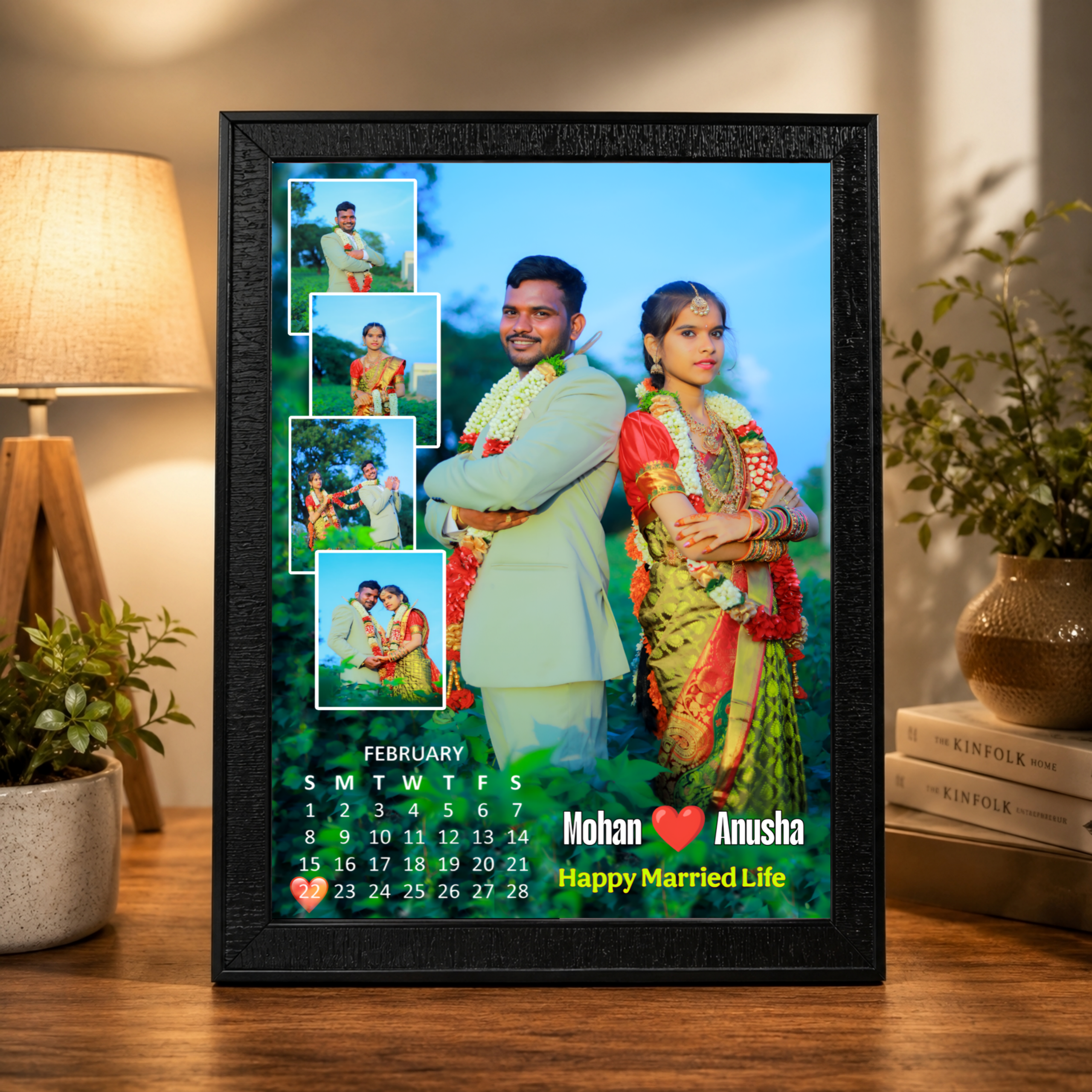 Personalized Wedding Photo Frame – Design 1 | Custom A4 Gift