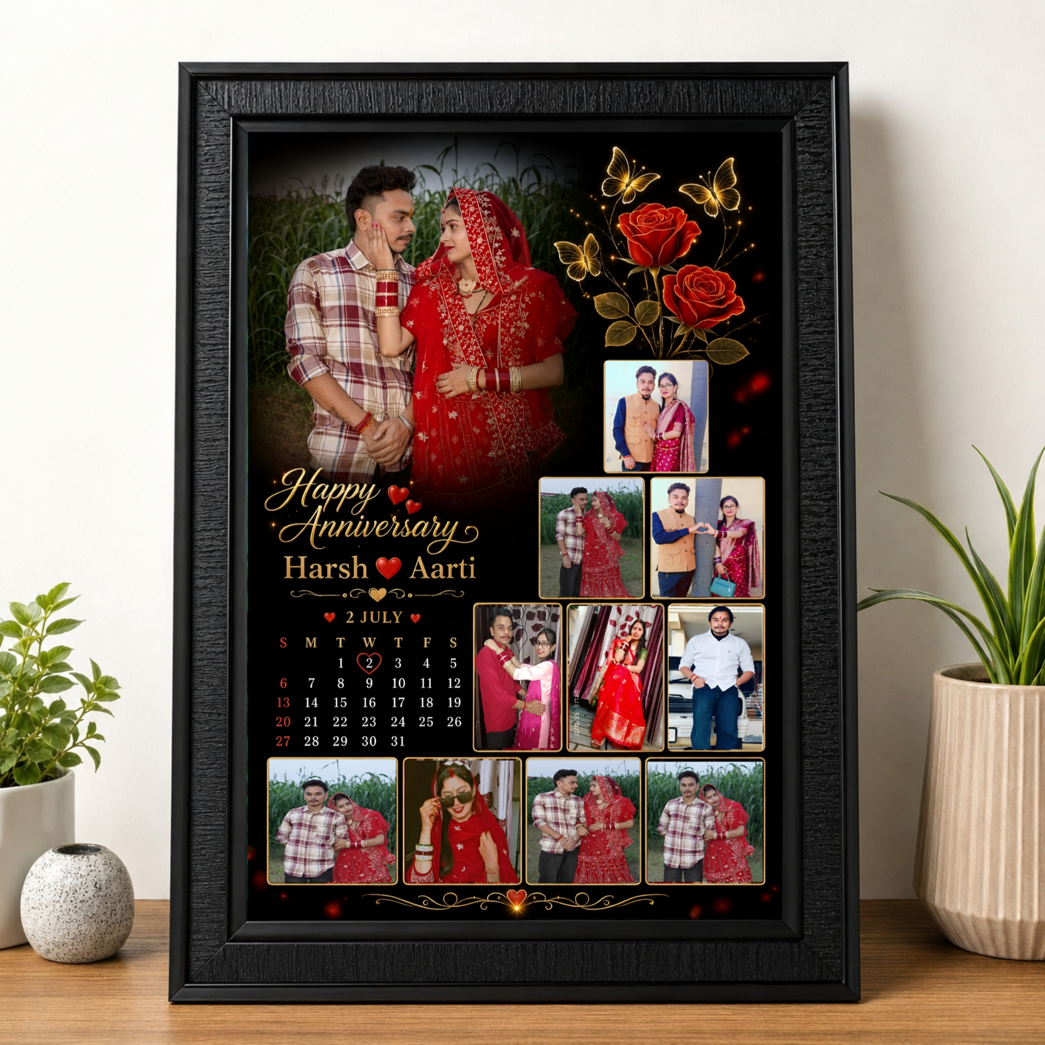 Personalized Anniversary Photo Frame | Custom A4 Gift
