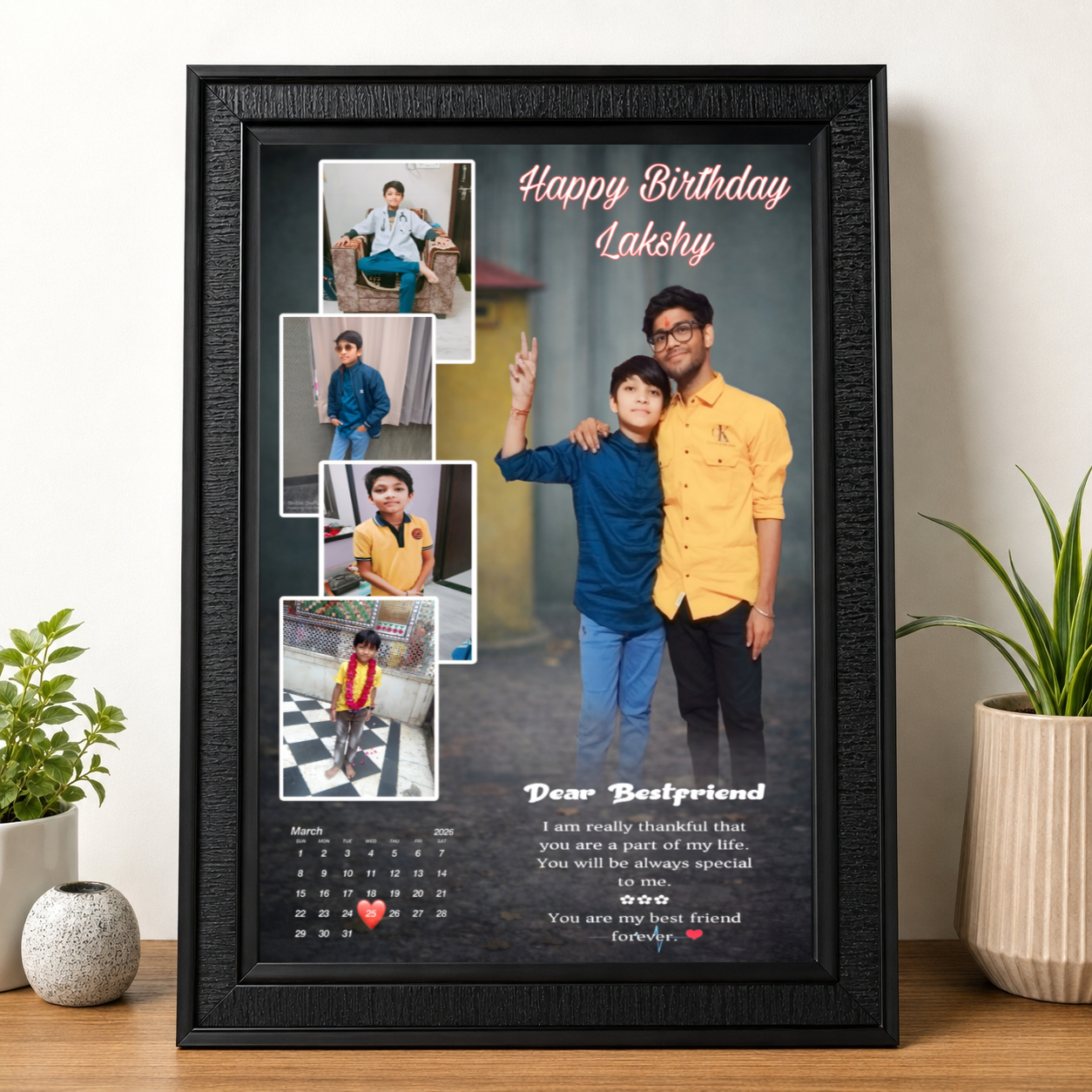 Birthday Gift for Best Friend | Personalized A4 Photo Frame