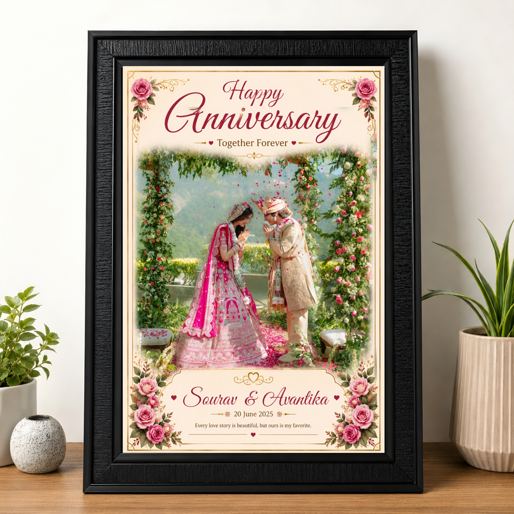Wedding Anniversary Gift | Personalized A4 Photo Frame