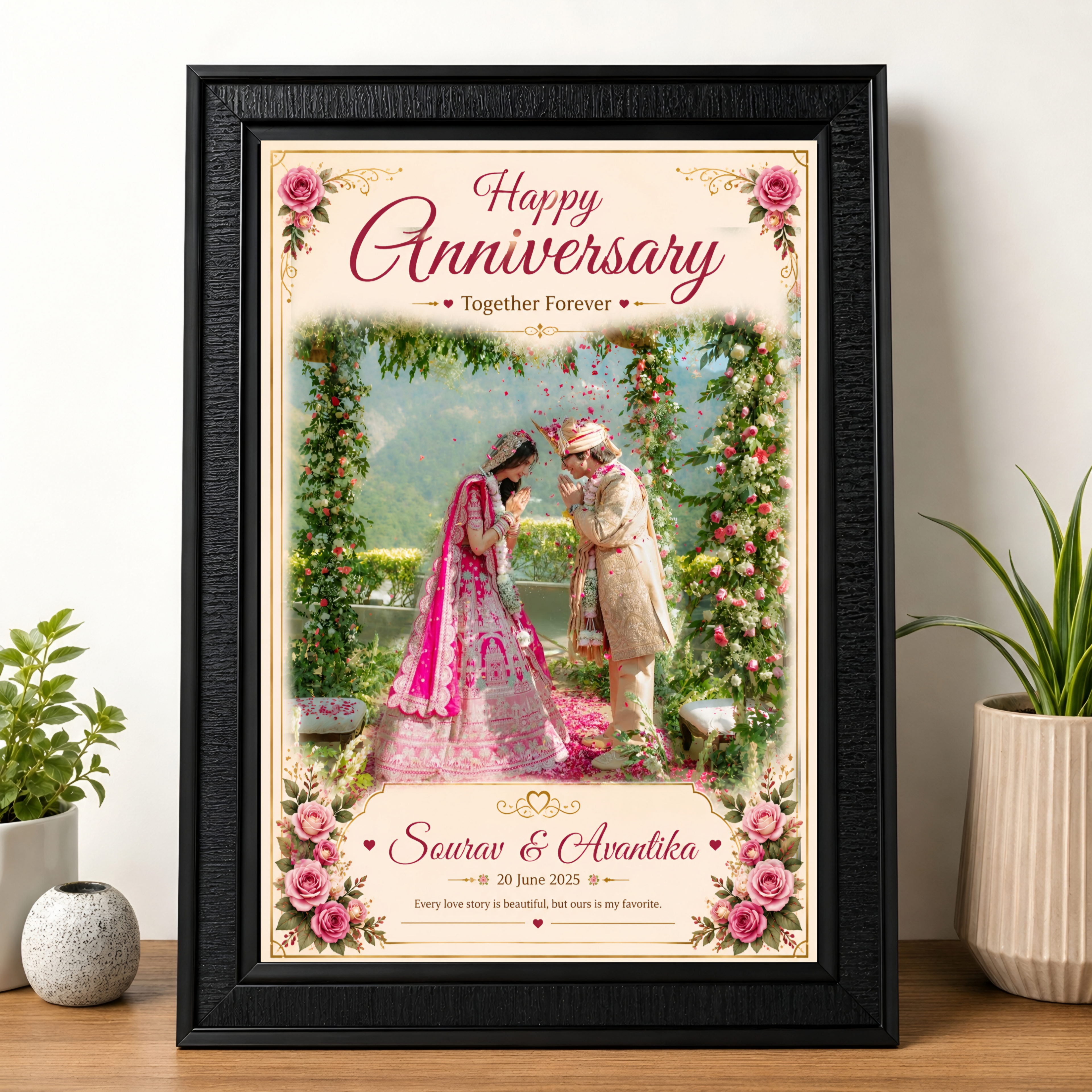 Wedding Anniversary Gift | Personalized A4 Photo Frame