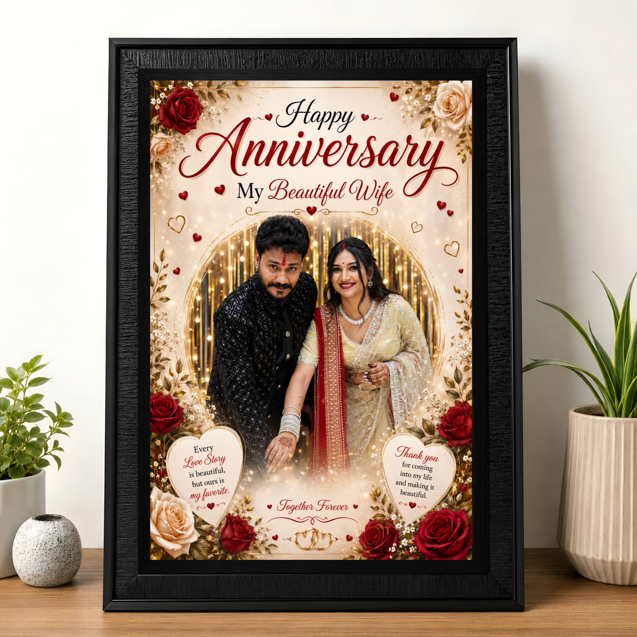 Anniversary Gift for Wife | Personalized A4 Photo Frame