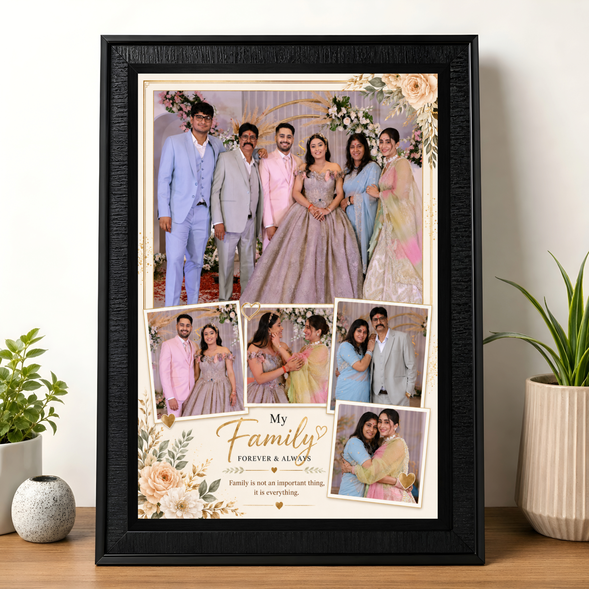 Personalized Family Photo Frame – Design 1 | Custom A4 Gift